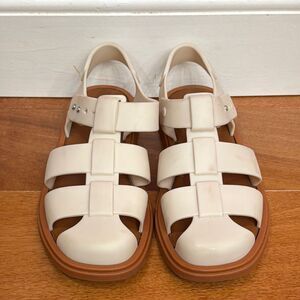 Melissa Cream Emma Fisherman Sandal for Women Size 6